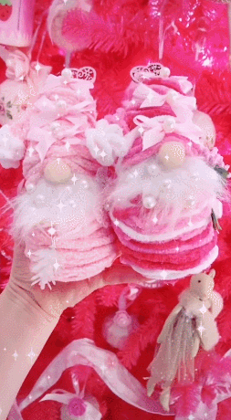 pink Christmas gnomes