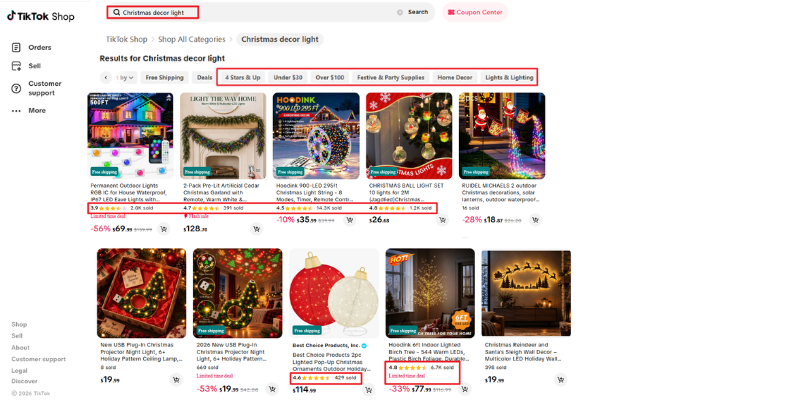 Christmas light in TikTok Shop