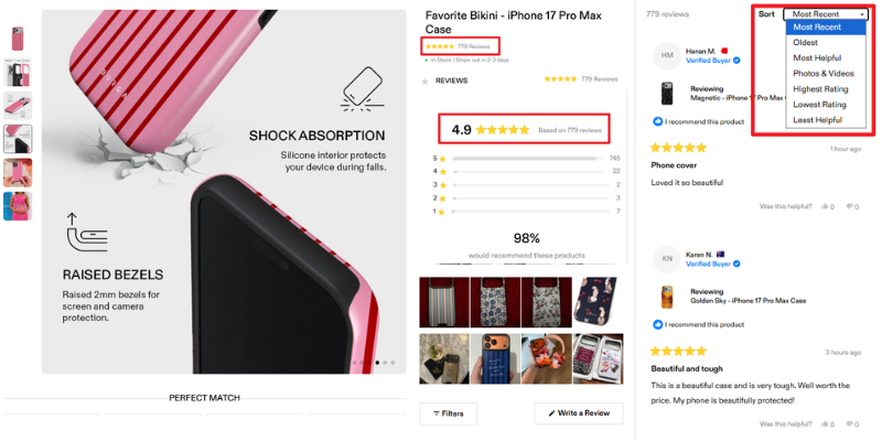 product reviews example