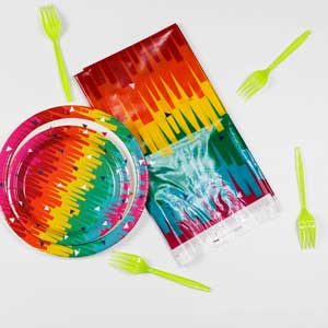Dispotable Rainbow Tableware