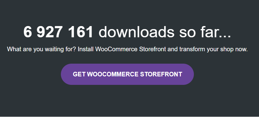 WooCommerce Storefront downloads so far