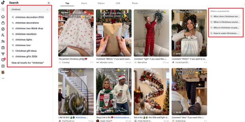 tiktok search and hashtags