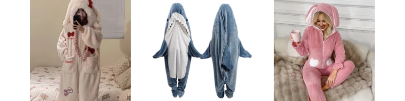 Fuzzy Hooded Onesie Pajamas