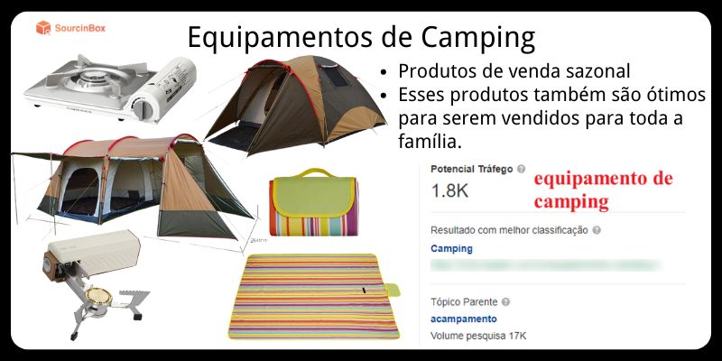 equipamento de camping