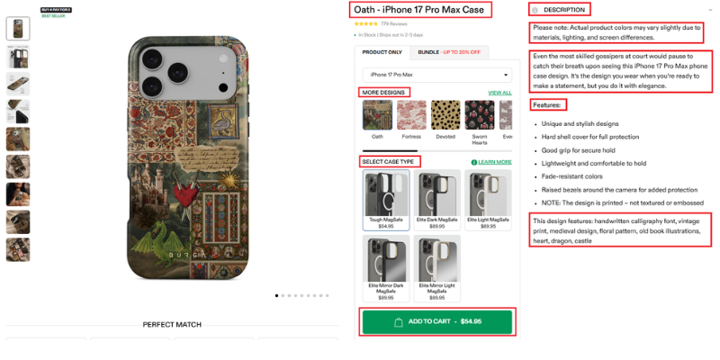 product page example