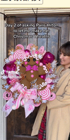 pink Christmas wreaths