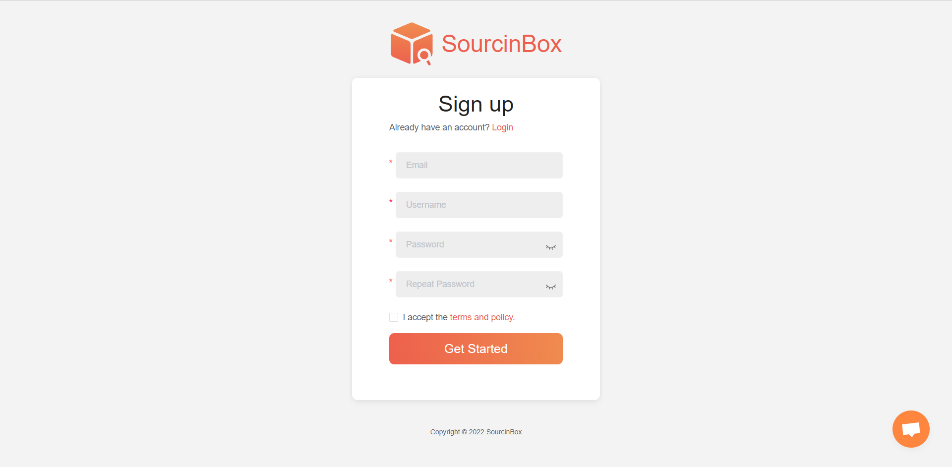 sign up for sourcinbox