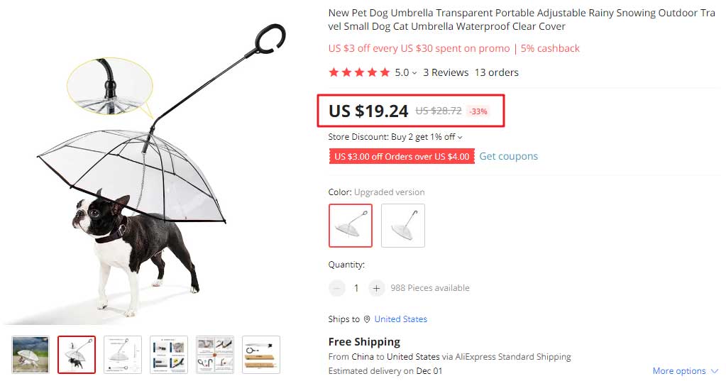 AliExpress dog umbrella