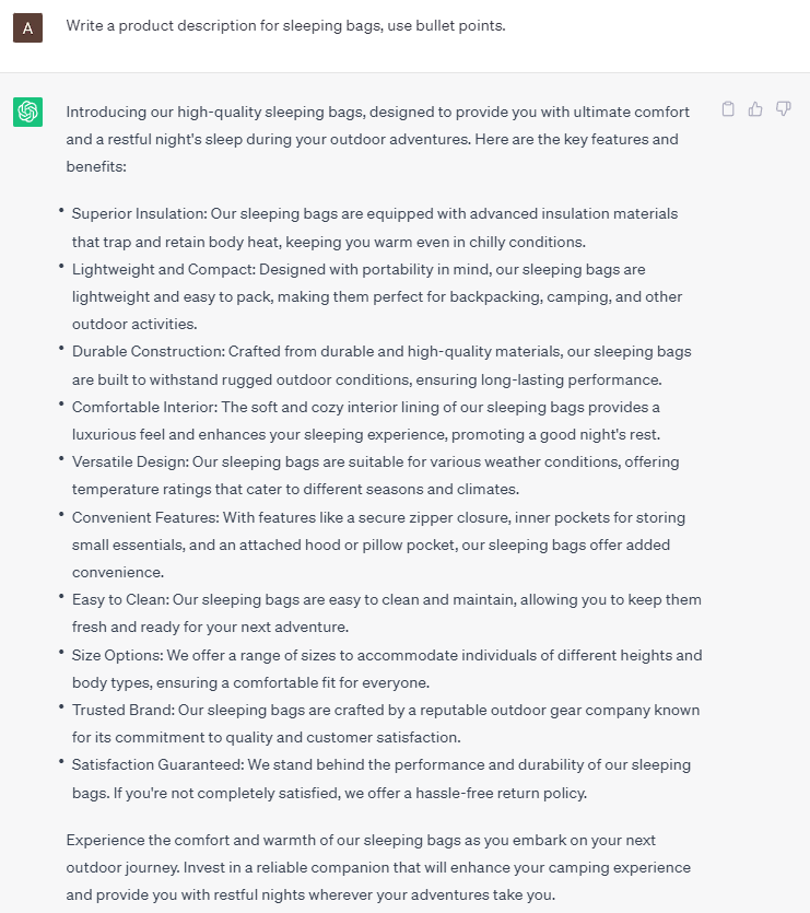 Write Product Descriptions with ChatGPT