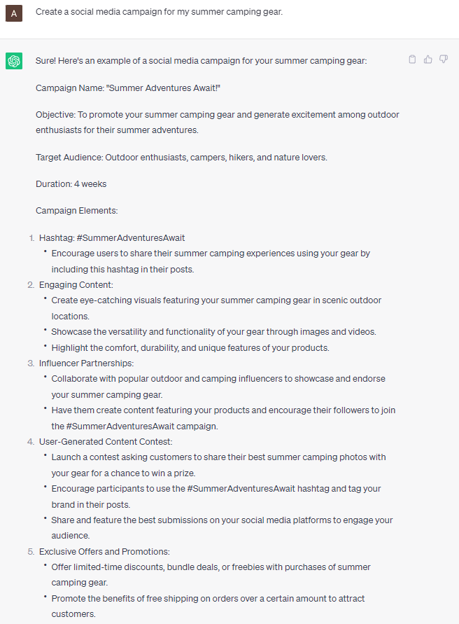 Generate Social Media Campaigns with ChatGPT