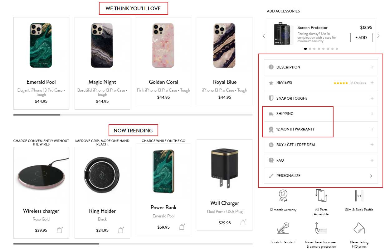 product page